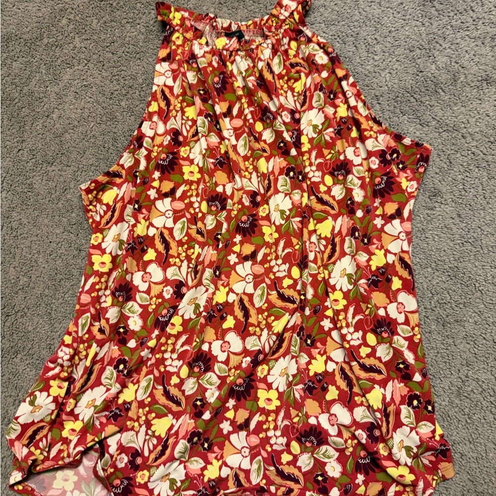 Ann Taylor autumn Floral Sleeveless Blouse